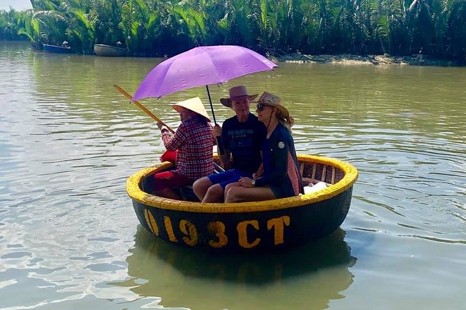Basket Boat-Buffalo Ride-Farming-Pottery Making &Marble Mountains - Stop 2: Bay Mau Coconut Forest Bamboo Basket Boat Ride