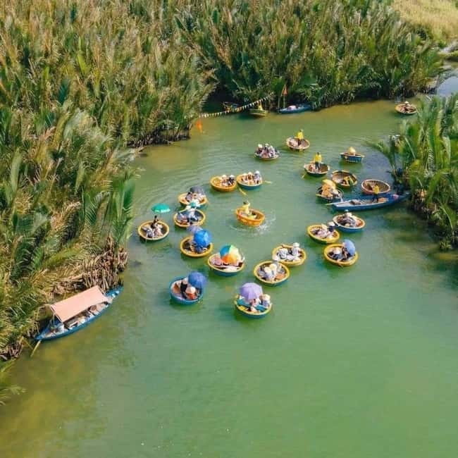 Da Nang : Basket Boat Ride - Hoi An City - Release Lantern - Hoai River evening boat ride and flower lantern release