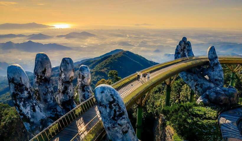 Da Nang: Golden Bridge, My Son Sanctuary, Marble Mountains - Marble Mountains: pagodas, Buddha figures, and limestone paths