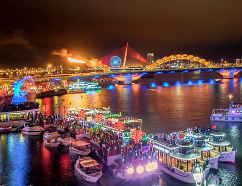 Da Nang: Han River Cruise & Cham Dancing by Phu Quy Cruise - Where You’ll Go at Night: Dragon Bridge, Love Lock Bridge, and Ferris Wheel Area