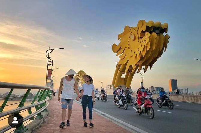 Full Day Da Nang Vietnamese Private Cooking Class Highlight Tour - Love Lock Bridge at night-friendly pace