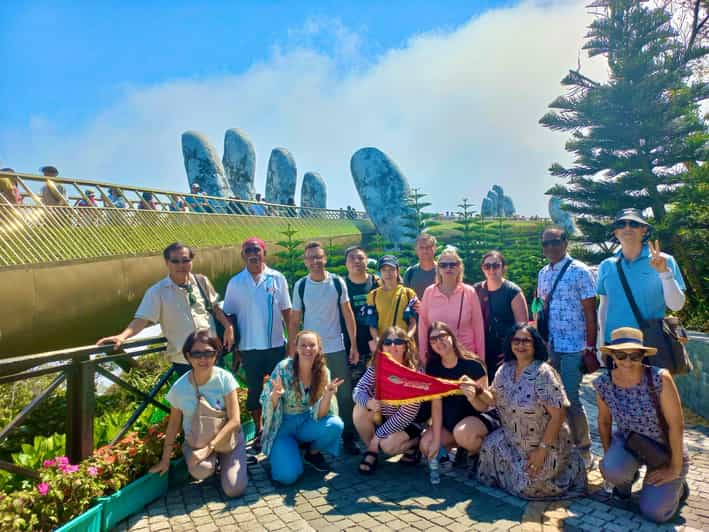 Golden Bridge - Bana Hills, Lady buddha and Marble mountains - Linh Ung and the Lady Buddha: panoramic photos timed for sunset light