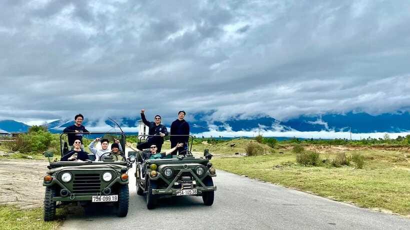 JEEP TOUR VIA HAI VAN PASS FROM HOI AN/HUE - Tu Hien Bridge photo stop: short pause, Jeep photo energy