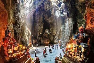Marble Mountains Am Phu Cave and Monkey Mountain Sunset Tour - Lady Buddha on the hill: garden-of-heaven vibes and big views