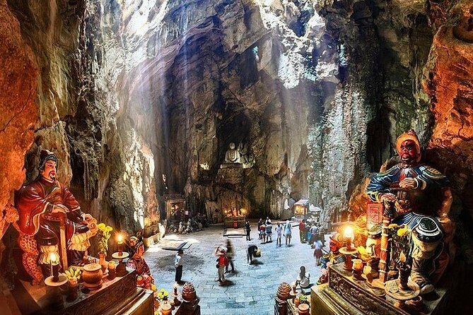 Marble Mountains Am Phu Cave and Monkey Mountain Sunset Tour - Lady Buddha on the hill: garden-of-heaven vibes and big views