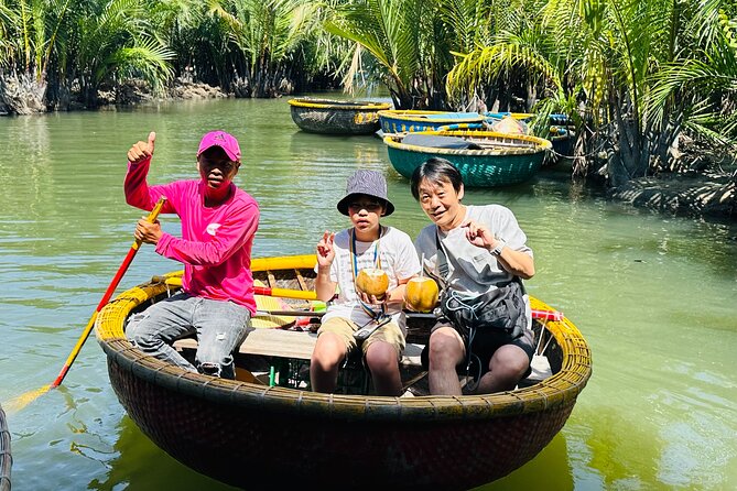 Marble Mountains, Coconut Forest & Hoi An Ancient Town Tour - Bay Mau Coconut Forest basket boat: the fun part